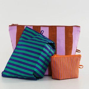 BAGGU Striped Go Pouch Set